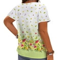 thumbnail image 2 of CLOOCL Plus Size Women Shirts Hawaiian Fruit Pattern 3D Printed Gradient Green Blouse, 2 of 6