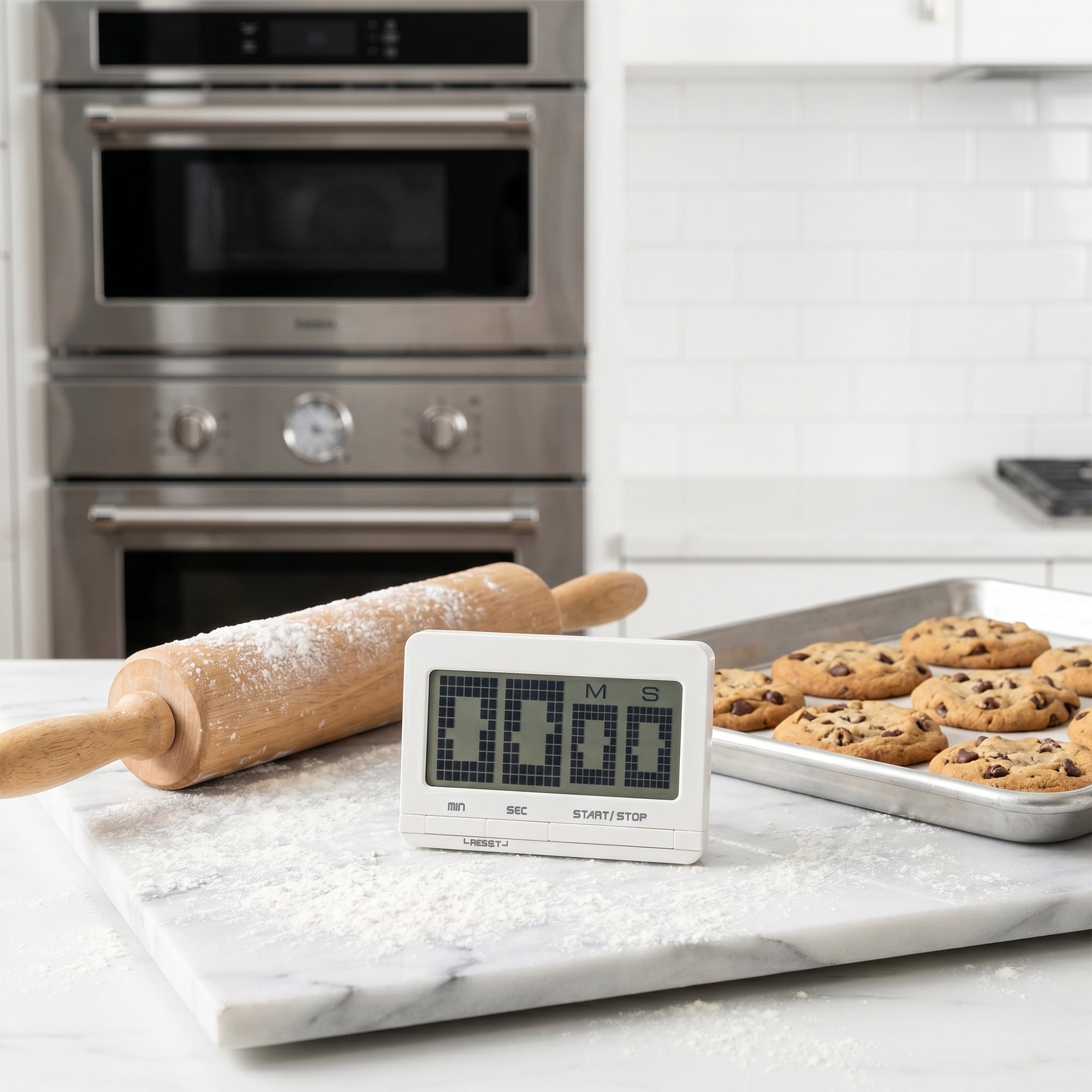 Unique Bargains Kitchen Timer with Loud Alarm and Magnetic Backing for Cooking White A