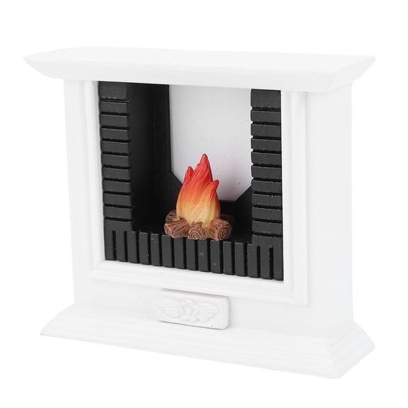 Riousery Miniature Dollhouse Fireplace Realistic Micro Scene Decoration Accessories White Birch Wood Mini Furniture 4.1 inches / 10.5 cm