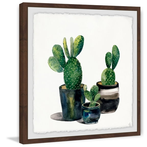 Greeny Succulents Ii Framed Painting Art Print, 12.00" x 1.50"