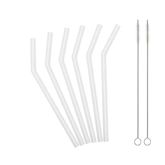 Pajitas de silicona Veskaoty de 6.7" flexibles, libres de BPA, 6 piezas