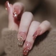 thumbnail image 5 of YTTAL (Buy 2 Get 1 Free)24Pcs Long Stiletto Press On Nails, Pink Ombre Fake Nails with 3D Red Heart Decor, Acrylic False Nails for Women, Valentine's Day Nail Art Manicure Decorations, 5 of 12