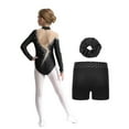 thumbnail image 2 of Sholeno Girls' Gymnastics Leotards 3Pcs Tumbling Outfits Biketard Activewear 6-16 Years Dance Workout A Black 10, 2 of 7