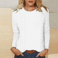 thumbnail image 2 of Diufon Womens Plus Size Pullover Tops Round Neck Long Sleeve Blouses Casual Solid Color Tees, 2 of 6