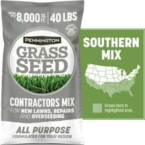 Pennington Southern Contractors Grass Seed Mix, for Sun to Partial Shade, 40 lb. New Bag