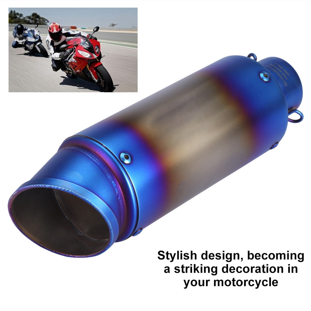 Escape Muffler Pipe Universal 51mm Motorcycle Exhaust Pipe Oblique Slip on Modified Exhaust Muffler Pipe Rear Pipe Tailpipe Black 