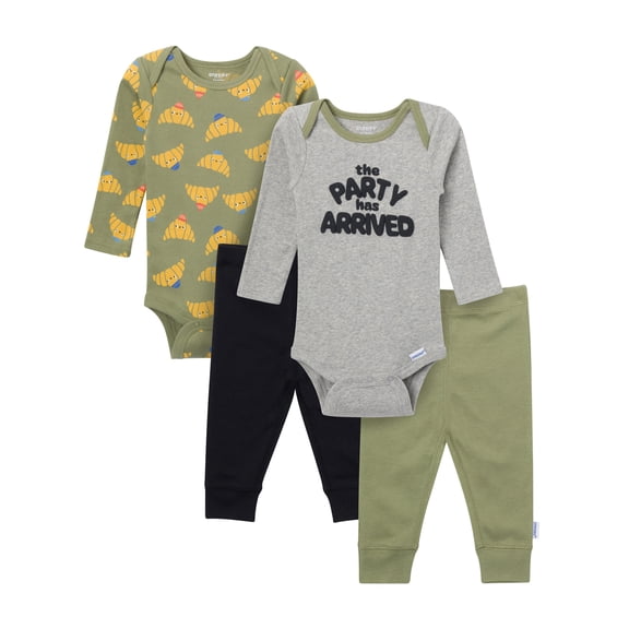 Onesies Brand Baby Boy 4pc Outfit Set, Sizes (Newborn - 12 Months)