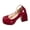 Burgundy, variant on Gpaecead Women'S Round Toe Mary Jane Style Chunky Heel Dress Shoes Solid Color Patent Leather For Spring Summer Daily Casual Green