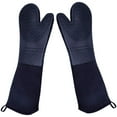 thumbnail image 1 of Mitaines de Four en Silicone Extra Longues, Robustes, Qualité Commerciale, Mitaines de Four Résistantes à la Chaleur, Gants de BBQ avec Doublure en Coton Matelassé, Lot de 2, 1 of 7