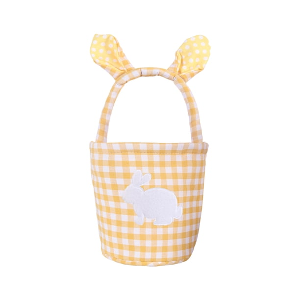 Cestas de Regalo de Dulces de Pascua Bolso en Cuadro 6.5x7.09In, Azul Del Cielo Rosa Púrpura Verde Amarillo, Dulces para Huevos de Pascua, Orejas de Conejo Y Almacenamiento