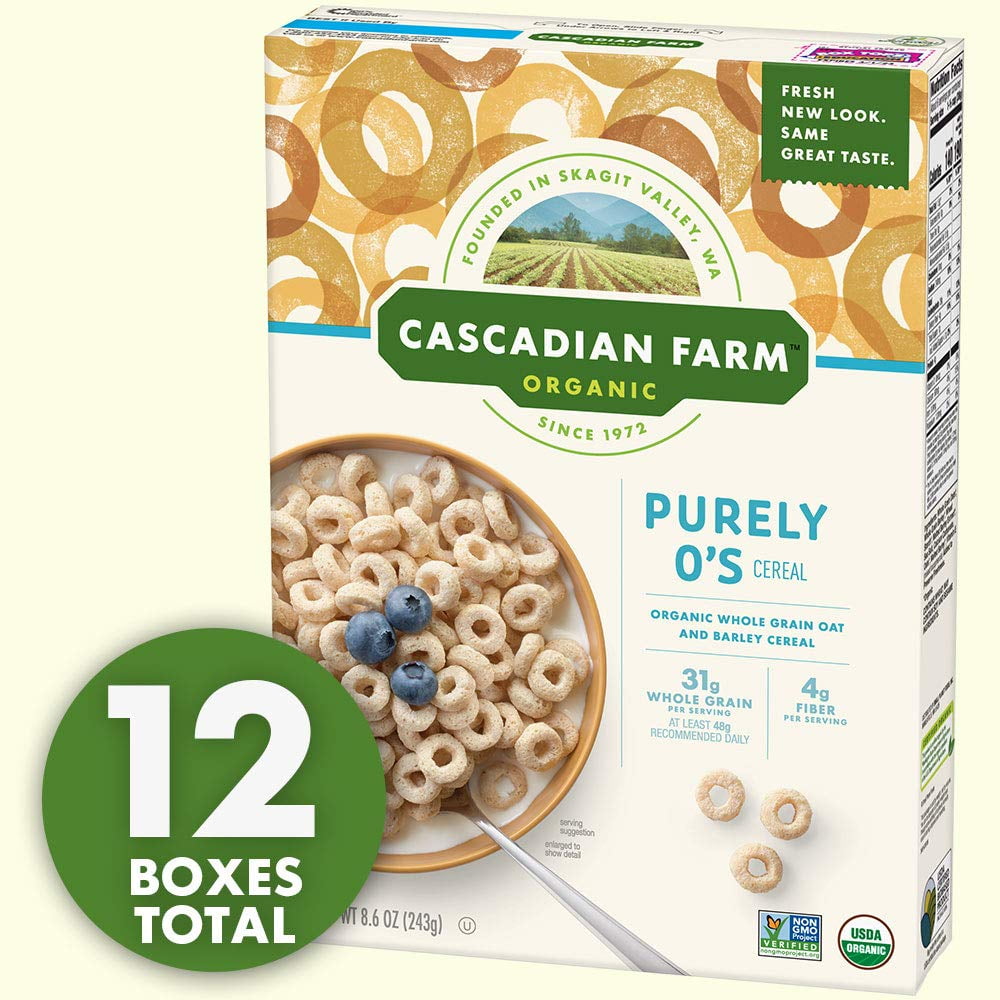 Pack of 12, Cascadian Farm Organic Purely Os Cereal, 8.6 oz