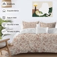 thumbnail image 3 of 3 Piece Brown Flowers Duvet Cover Set Twin Size, Microfiber Comforter/Quilt Cover with Corner Ties and 2 Pillowcases, Vintage Farmhouse Floral Leaves Vines All Season Soft Bedding with Zipper Closure, 3 of 8