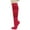 Hot Pink / Dark Red, variant on COUVER Pink Breast Cancer Awareness Sports Knee Socks, Striped, Pink / Black, Medium, 1 Pair