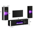 thumbnail image 6 of Merluxy 3-Piece Modern Wall Unit Entertainment Center Set,TV Stand with 40" Electric Fireplace, 2 LED Wall Storage Cabinets, Black, 6 of 7