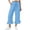 Light Blue, variant on Women's Capri Pants Summer wide leg relaxed fit drawstring waist solid color with pockets stretchy casual Black S