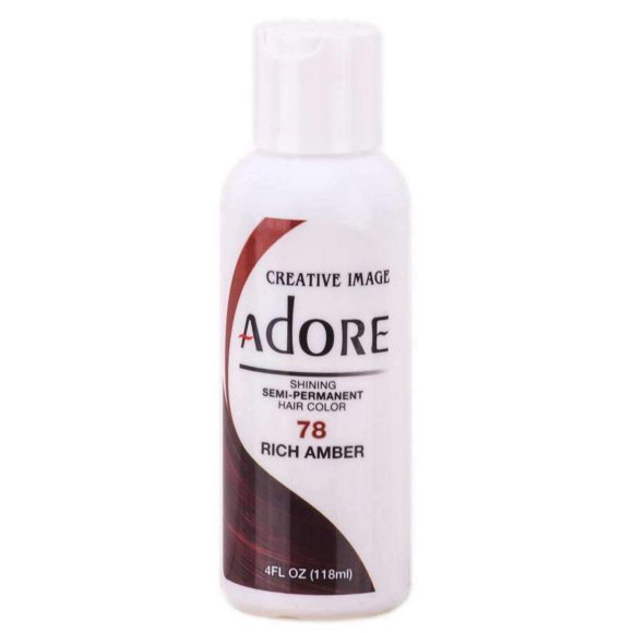Adore Semi Permanent Hair Color - Vegan And Cruelty-Free Hair Dye - 4 Fl Oz - 078 Rich Amber (Pack Of 1)
