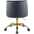 thumbnail image 4 of Meridian Furniture Arden Swivel Adjustable Gray Velvet and Gold Office Chair, 4 of 6