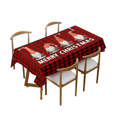 

Christmas Checkered Tartan Rectangle Tablecloth Plaid Xmas Table Cloths Stain Resistant Washable Table Cover for Dining/Parties/Holiday Decor