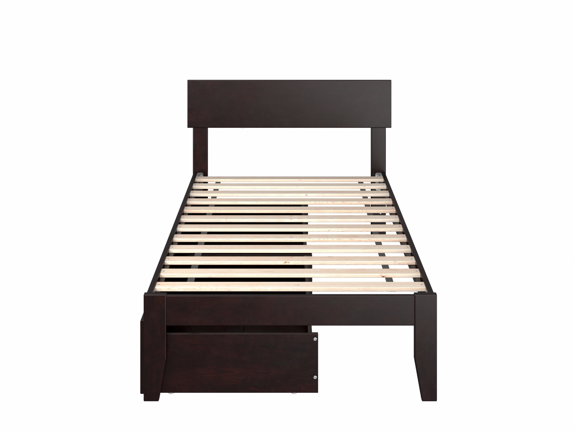 AFI Boston 14" Twin Wood Platform Bed Frame with Set of 2 Storage Drawers, Espresso