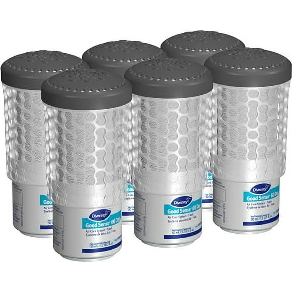 Diversey 100910595 Good Sense 60 Day Air Care System Cartridge, Deodorizer & Freshener for Restrooms, Gyms & High Traffic Public Spaces, Fresh Scent, Refill, 1-Cartridge (Pack of 6