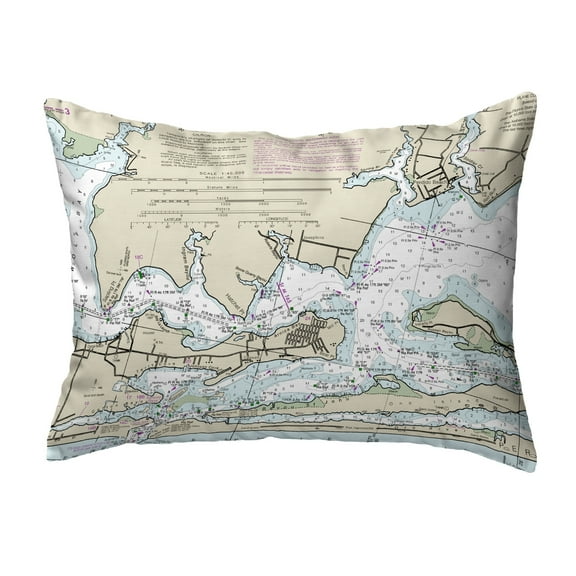 Betsy Drake KS11378 11 x 14 in. Orange Beach, AL Nautical Map Non-Corded Indoor & Outdoor Pillow