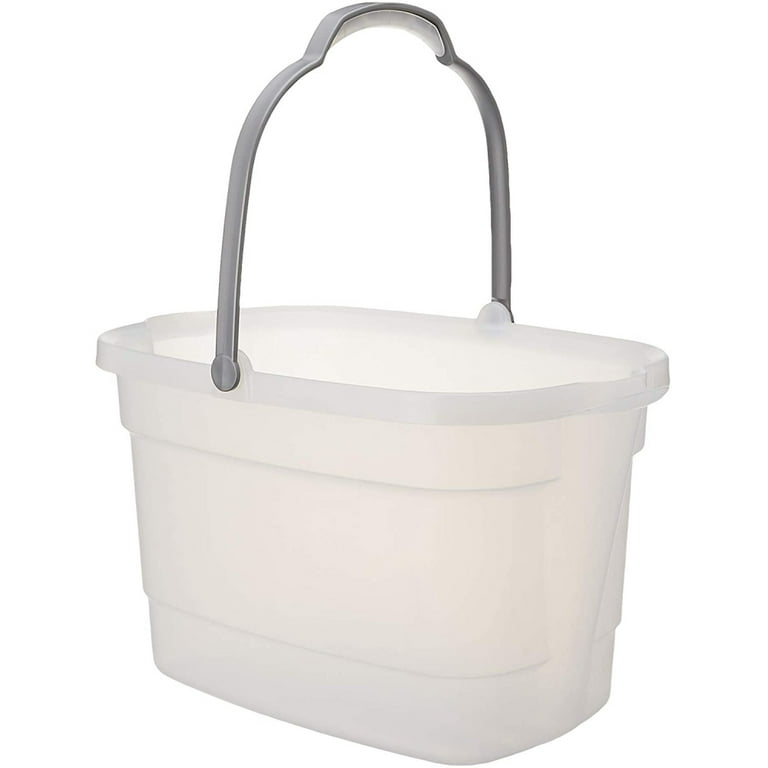 Plastic Rectangular Cleaning Bucket with Handle, Clear, 4 Gallon & Refill  for Or