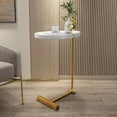 thumbnail image 2 of Deiokin C-Shaped Side Table Set of 2, 2 Pieces Small Sofa Table, End Table, Coffee Table with Metal Frame for Couch, Bederoom, Living Room, 2 of 7