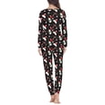 thumbnail image 3 of FKELYI Christmas Snowman Pj for Girls Size M Polyester Xmas Candy Cane Women Pajamas Set of 2 Loose Pajamas Top and Pants with Pockets, 3 of 5