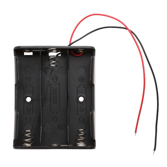 5Pcs 3 Slots Plastic 18650 Batteries Storage Case Holder w/Wire Lead Pin