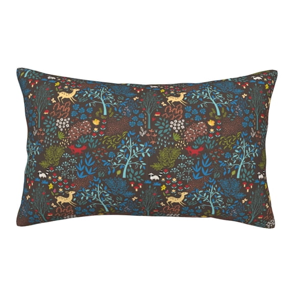 Gukieu Deers In The Forest 1 Print Plush Pillow Cover, Hidden Zipper Pillow Protector without Pillow Core, Suitable for Bedroom, Office, Car Decoration-14"x20"