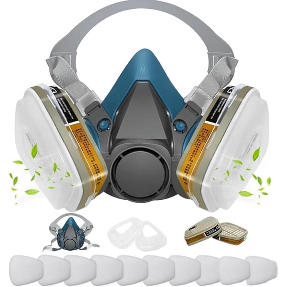 Reusable Respirator Mask with Filters 6001，YYKUXI Reusable Paint Mask