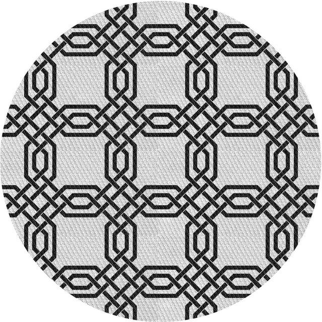 Ahgly Company Tapis Rond Lavable en Machine Intérieur Transitionnel Gris Platine, 3 Pieds Rond