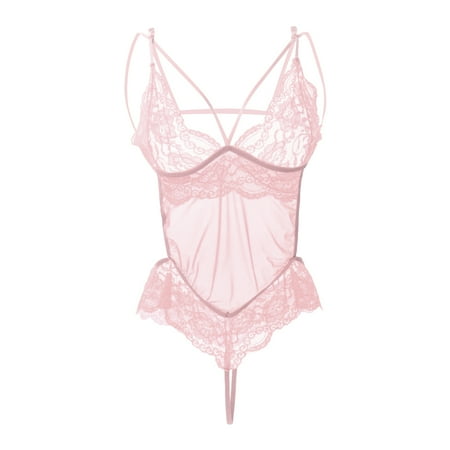 

Sexy Underwear Women Lingeries Set V-Neck Hollow-Out Lace Bodysuit Rompers