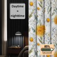 thumbnail image 3 of Spring Daisy Blackout Curtains for Bedroom/Living Room, Pinch Pleated Black Out Curtains, Country Watercolor Yellow White Floral Leaf Room Darkening Window Drapes with Hooks 2 Panels, 39"x70", 3 of 8