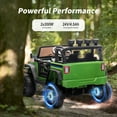 thumbnail image 3 of Hikiddo 24V Kids Ride on Truck Toys, Ride on Electric Car for Kids w/ Remote, Bluetooth, Spring Suspension - Army Green, 3 of 8