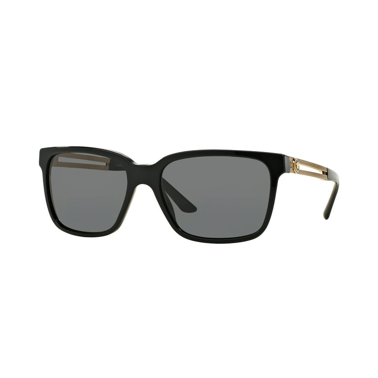 亀*ん様 VERSACE 4307　ヴェルサーチ サングラス 黒ブラック　ゴール Versace VE4307 Sunglasses, Black Frame, Gray Lenses, Square Shape