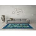 thumbnail image 3 of Ahgly Company Indoor Round Abstract Light Blue Modern Area Rugs, 5' Round, 3 of 4