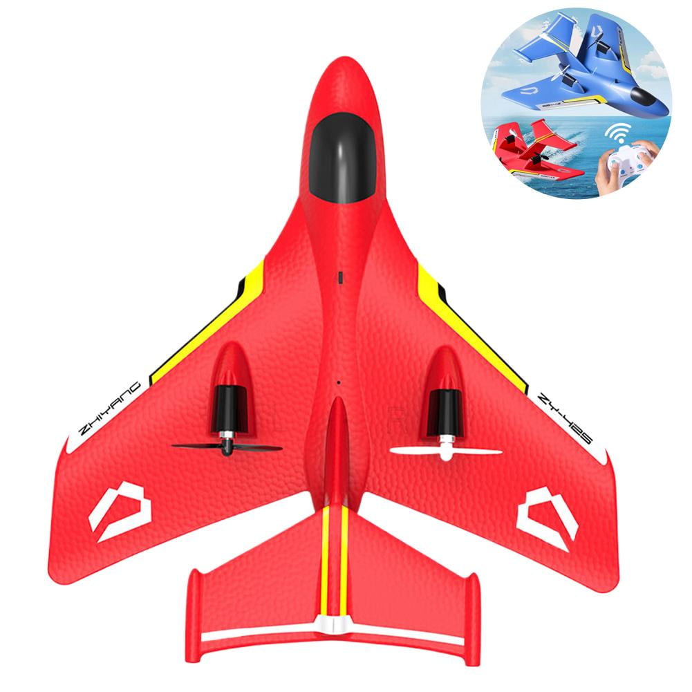 RC Water Plane, RC Airplane for Water Land and , Remote Control Airplane Flying Fighter Toys, Lightweight Foam Fighter Jet Toy for Land, Water & Play