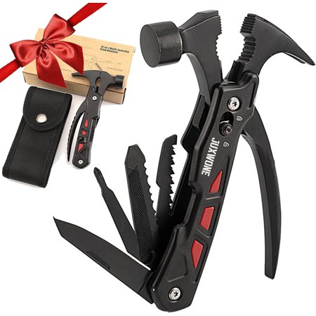 TGHTBA-Unique Gift Pocket Knife Multitool Hammer 12-in-1 Folding Knife Outdoor Survival Gear Camping Multi-tool Pliers Knives Saw Screwdriver with dual safety locks with Nylon Sheath