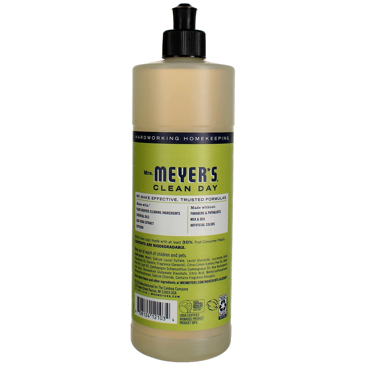 Mrs. Meyer's Clean Day Dish Soap Liquid, Lemon Verbena, 16 fl oz (6 pack) (Bundle)
