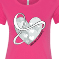 thumbnail image 4 of Inktastic Lung Cancer Awareness White Ribbon Around Heart Women's T-Shirt, 4 of 5