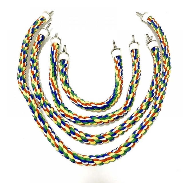CHUANK Colorful Bird Rope Perches Cage Accessories Comfy Perch Parrot Toys For Cotton Bungee Bird Toy