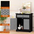 thumbnail image 3 of TOYTEXX Buffet Sideboard Cabinet with Drawer & Patterned Doors for Kitchen or Living Room –Black, 3 of 5
