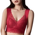 thumbnail image 3 of Bigersell Cotton Bras for Women Clearance Comfortable Bras for Women Full-Figure Bra Style B1791 V-Neck Seamless Bras Pull-On Bra Closure Juniors Plus Size Sports Bras for Women Red XXL, 3 of 4