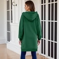 thumbnail image 4 of Women's Long Hoodie Autumn Fashion Zipper Fleece Coat Comfortable Oversized Waist Sweatshirt, 4 of 9