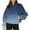 Dark Blue, variant on Linen Shirt Women Cropped Sweatshirt Blouses Long Sleeve Half zip Collar Hoodie Sweatshirts