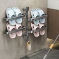 thumbnail image 1 of TIMIFIS Hooks for Hanging Swivel Towel Rack Bathroom No Hole Towel Bar Integral Hook Pole Bathroom Shelf Storage Shelf Storage Rack, 1 of 8