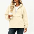 thumbnail image 2 of Women's Oversized Hooded Rain Jacket Half-Zip Waterproof Windproof Solid-Color Windbreaker Waterproof Long-Sleeve Top With Detachable Hood, 2 of 8
