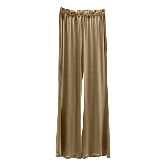 Flare Leg Pants - Summer Straight Dance Trousers (Plus Size), Coffee Thin Flared Casual Pants for Women Summer Straight Leg Dance Pants Versatile And Slimming Elastic Waist Plus Size Wide Leg Pants