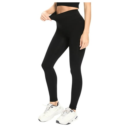 

ELFINDEA Shapewear Yoga Pants Casual Solid Color Tight High Waist Hip Raise Peach Seamless Plus Size Body Suits for Womens Black L